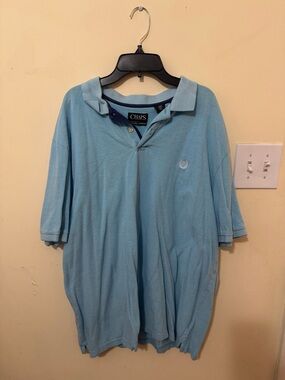 Chaps Men’s Sky Blue Polo Shirt with Embroidered Crest